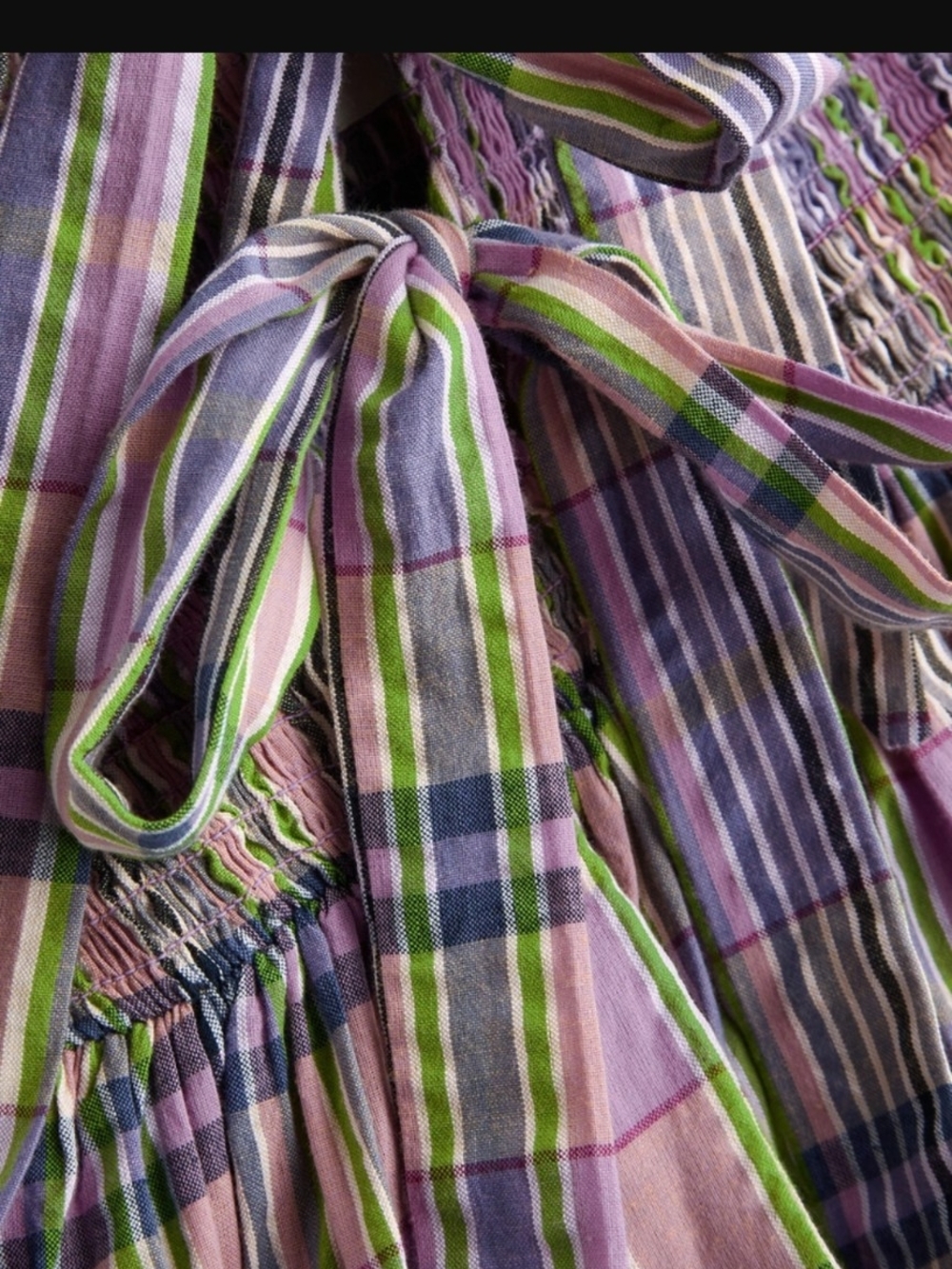 Damson Madder Hattie Checked Cotton Midi Dress - Picture 3 of 4